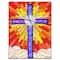 Designart 'Holy Cross Stained Glass Style Rustic Rectangular Wall Clock